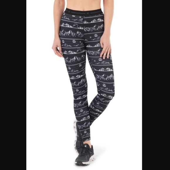 Mountain Gondola Ski Print Base Layer Leggings - Picture 1 of 5